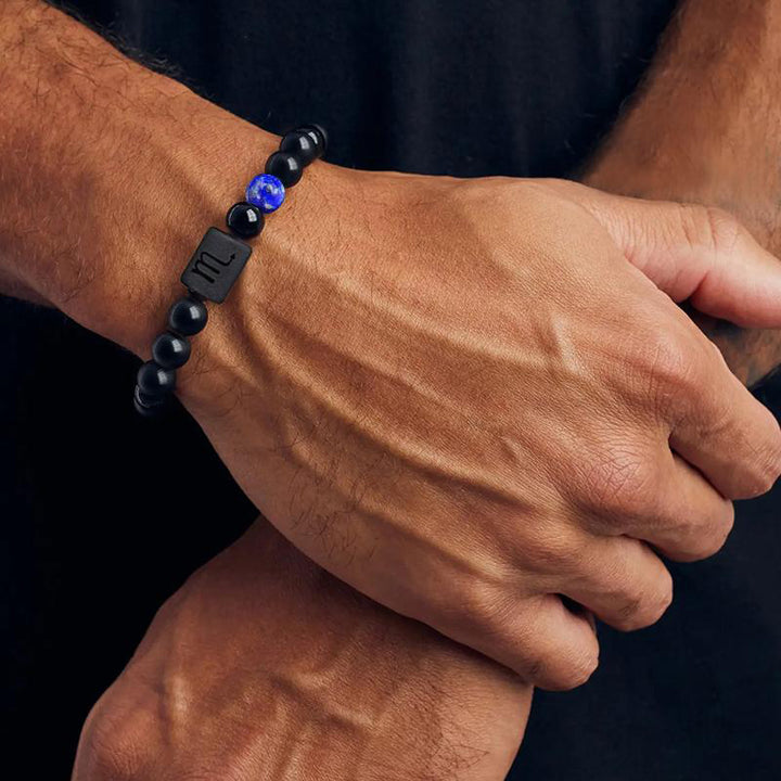 Bracciale portafortuna dello zodiaco in ossidiana Olivenorma