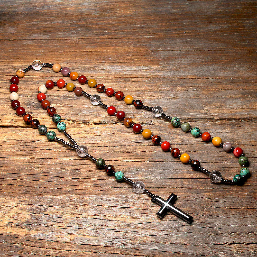 Olivenorma Natural Mookaite Perline Rosario Mala Collane