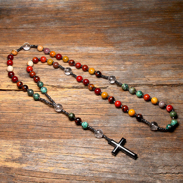 Olivenorma Natural Mookaite Perline Rosario Mala Collane
