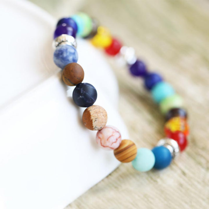 Bracciale dei sette chakra del pianeta cosmico