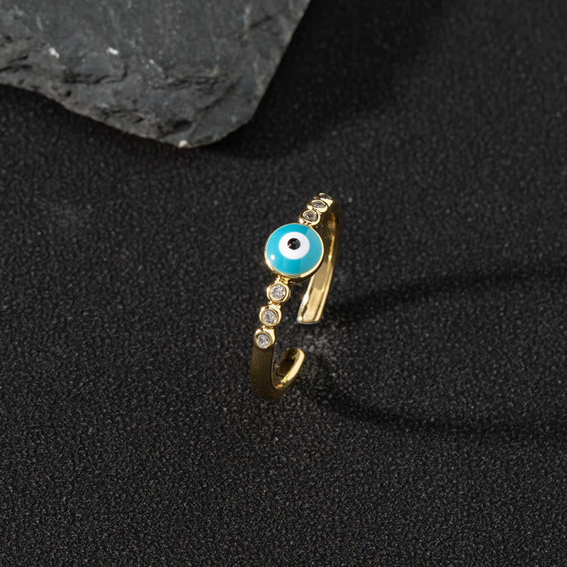 Olivenorma Anello Zircone Bianco Anello Regolabile Malocchio