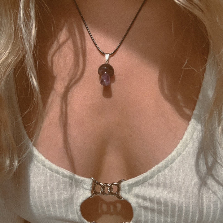 Collana di guarigione con design a fungo per l'intonazione spirituale Olivenorma 