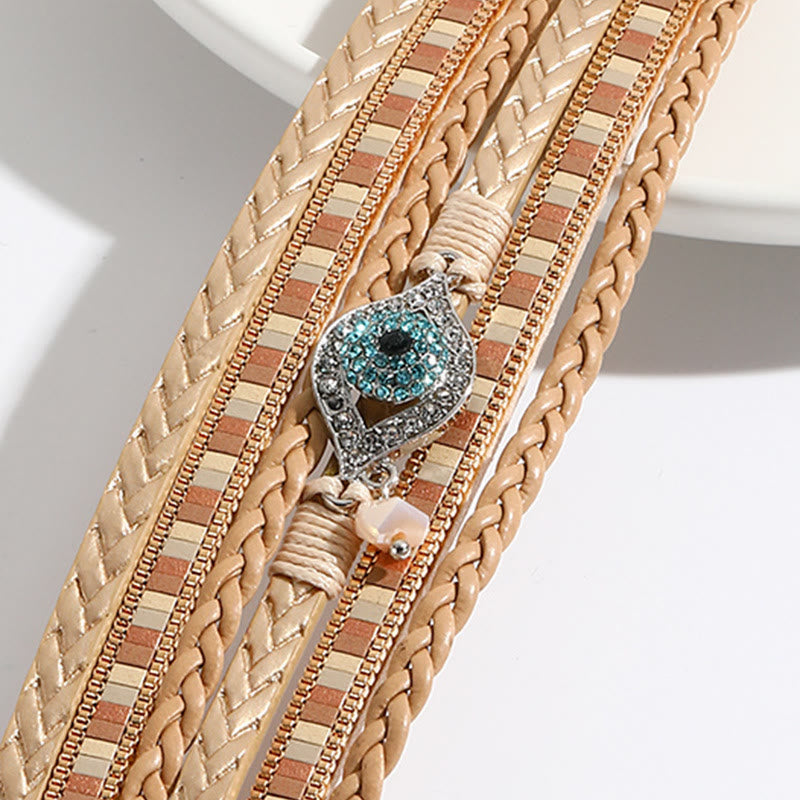 Braccialetto anti-malocchio con tormalina Paraiba e zirconi bianchi Olivenorma