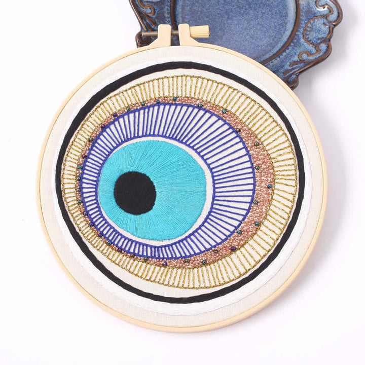 Olivenorma Evil Eye Ricamo a mano Materiale semilavorato Decorazione 