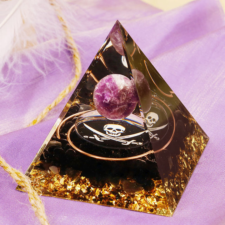 Olivenorma Ametista Ossidiana Teschio Simbolo Orgone Piramide
