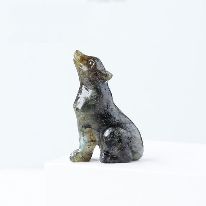 Decorazione in pietra preziosa di cristallo naturale Olivenorma Little Wolf Boy - Labradorite - image 9