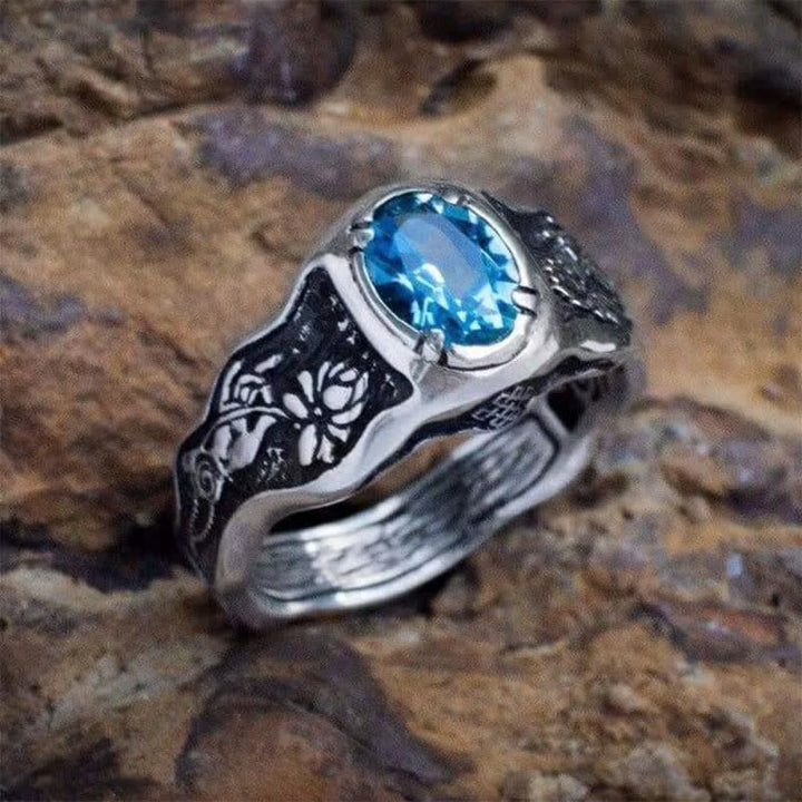 Olivenorma Buddhi Mudra - Anello con topazio azzurro svizzero 