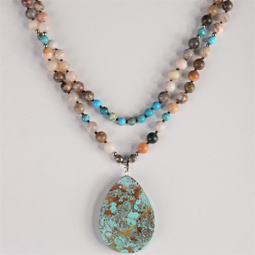 Collana di perline di turchese africano naturale fatto a mano Olivenorma