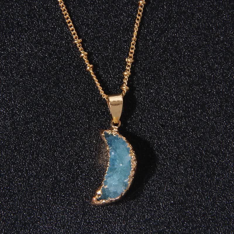 Collana con mezzaluna in cristallo naturale Olivenorma