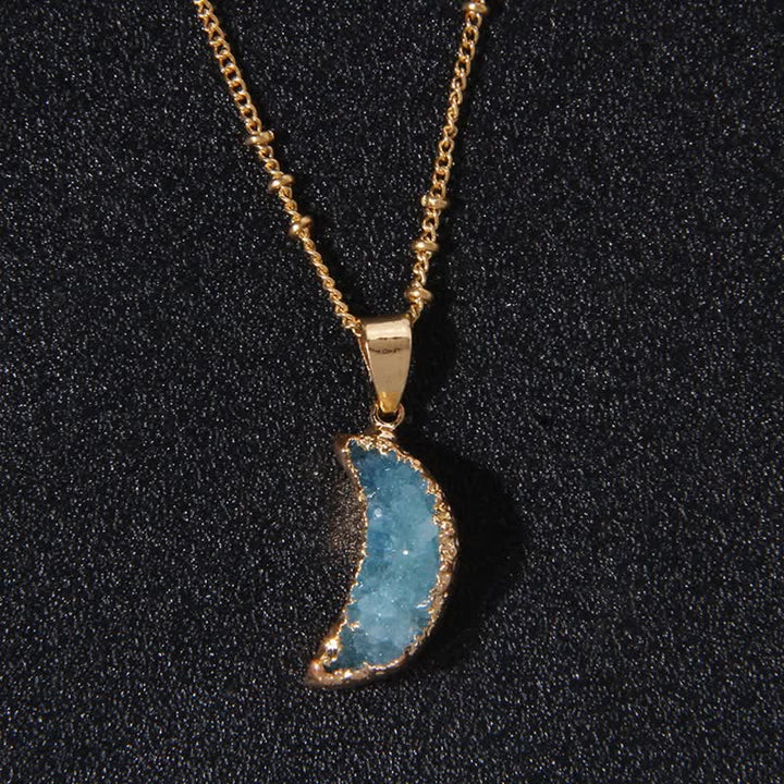 Collana con mezzaluna in cristallo naturale Olivenorma