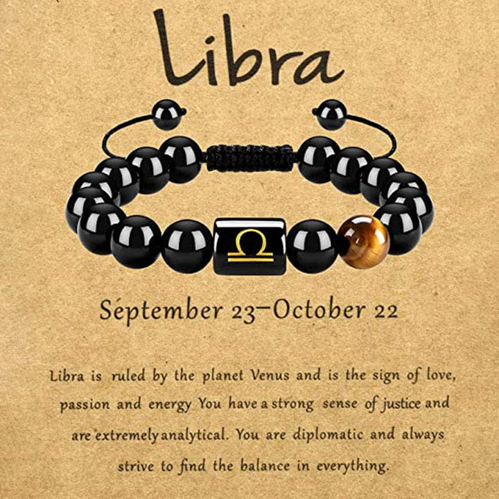 Braccialetto zodiacale Olivenorma Tiger Eye con ossidiana 