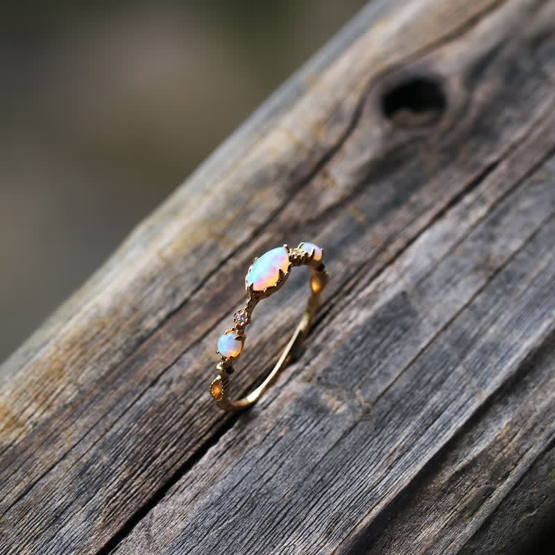 Olivenorma "Amore e sincerità" - Anello vintage Opale Reki 