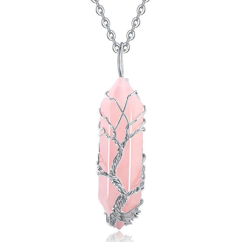 Collana in cristallo Olivenorma con pietra preziosa dell'albero della vita