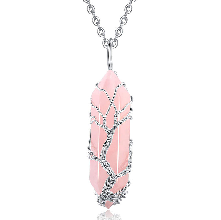 Collana in cristallo Olivenorma con pietra preziosa dell'albero della vita