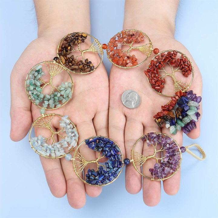 Olivenorma 7 Chakra Crystal Fengshui Albero della vita Decorazione da parete