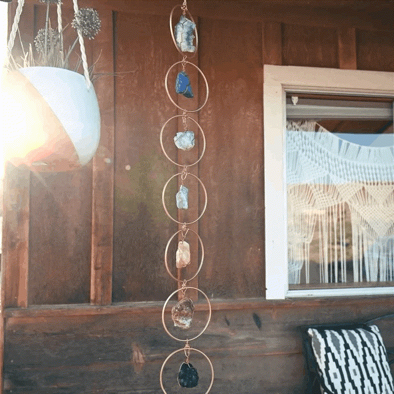 Decorazione da parete in pietra preziosa di cristallo grezzo del chakra Olivenorma
