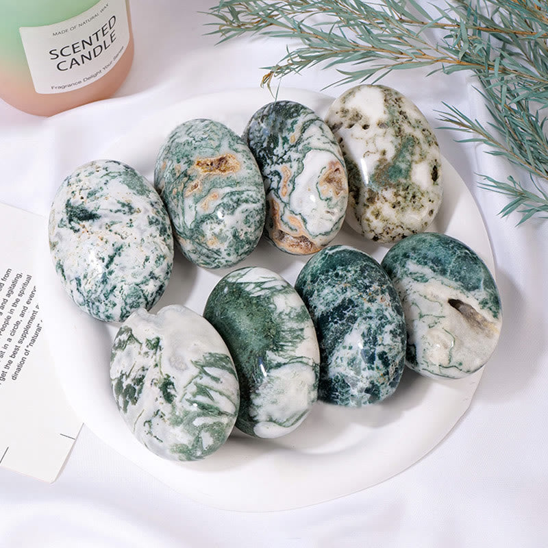 Olivenorma Moss Agate Hot Compress Beauty Massage Pietra naturale