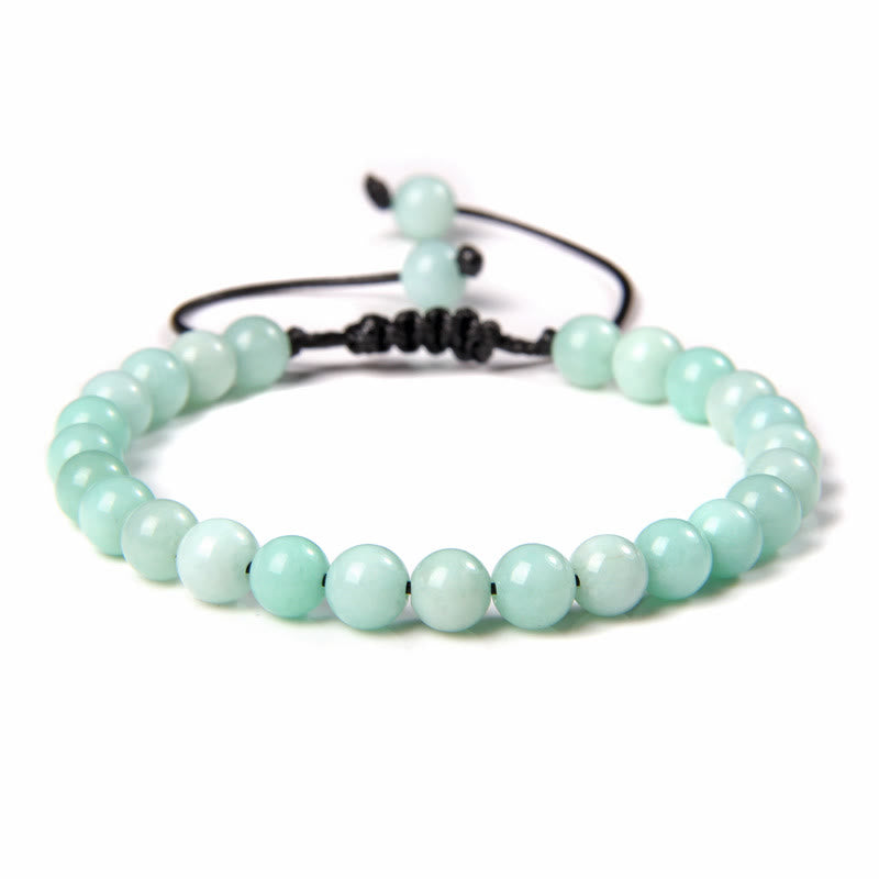 Bracciale intrecciato con perline di pietra naturale Olivenorma da 6 mm 