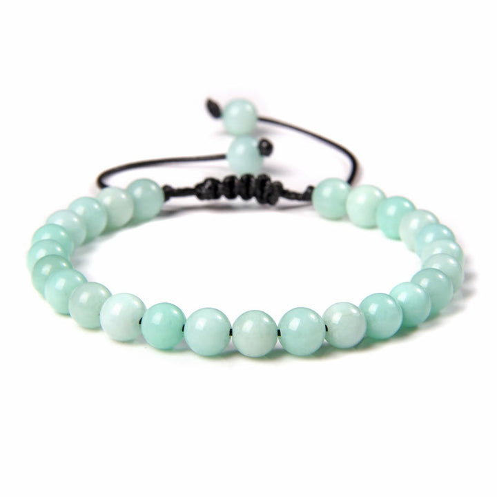 Bracciale intrecciato con perline di pietra naturale Olivenorma da 6 mm 