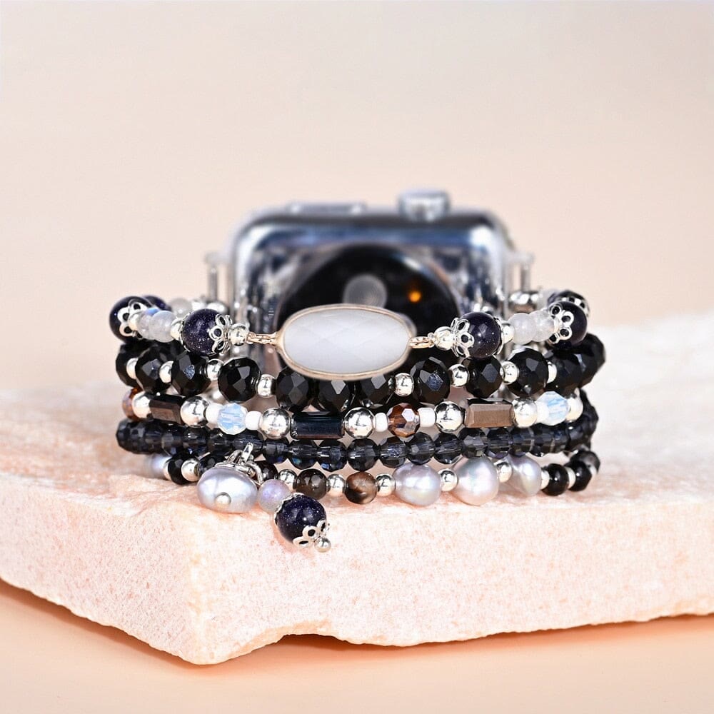 Olivenorma Ossidiana Agata Bianca Apple Watch Strap Bracciale Avvolgente 