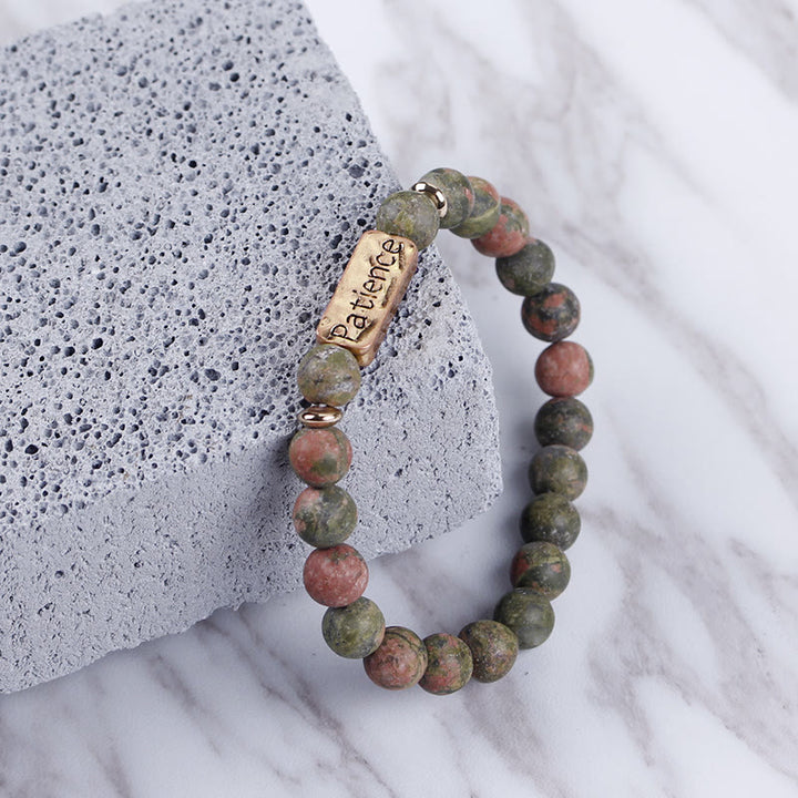 Bracciale con incisione Olivenorma Natural Gemstone Mom Patience