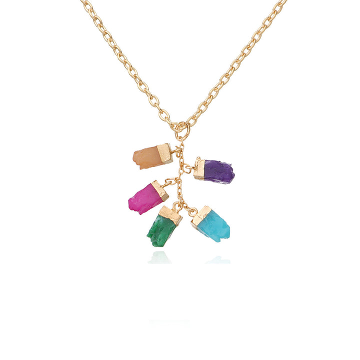 Collana con ciondolo in cristallo colorato Olivenorma 