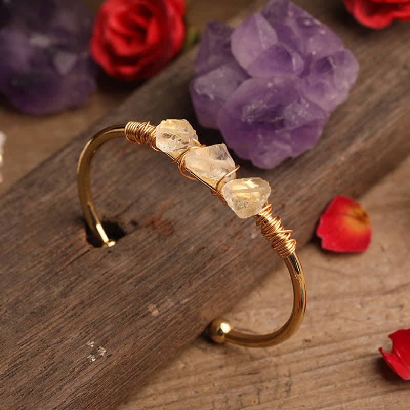 Bracciale vintage Olivenorma con pietre preziose di cristallo grezzo