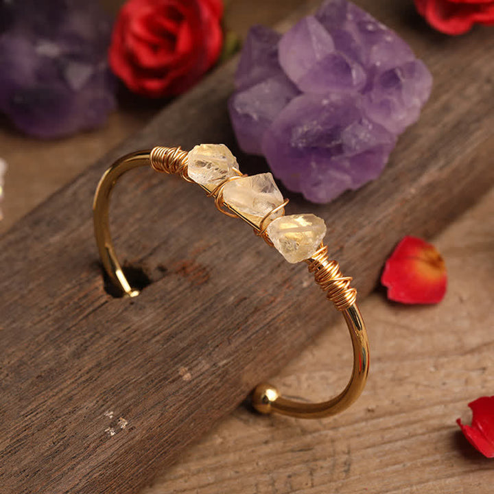 Bracciale vintage Olivenorma con pietre preziose di cristallo grezzo