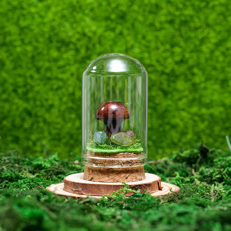 Olivenorma Copertura in vetro Decorazione a fungo in cristallo naturale