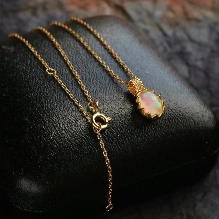 Collana con anello dorato giallo opale Olivenorma
