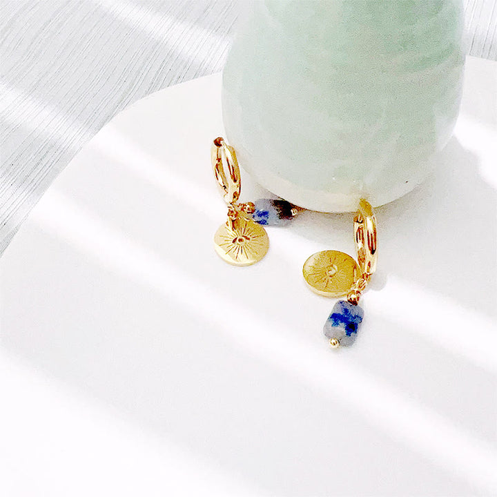 Olivenorma Braccialetto con collana e orecchini con occhio maligno in sodalite blu naturale