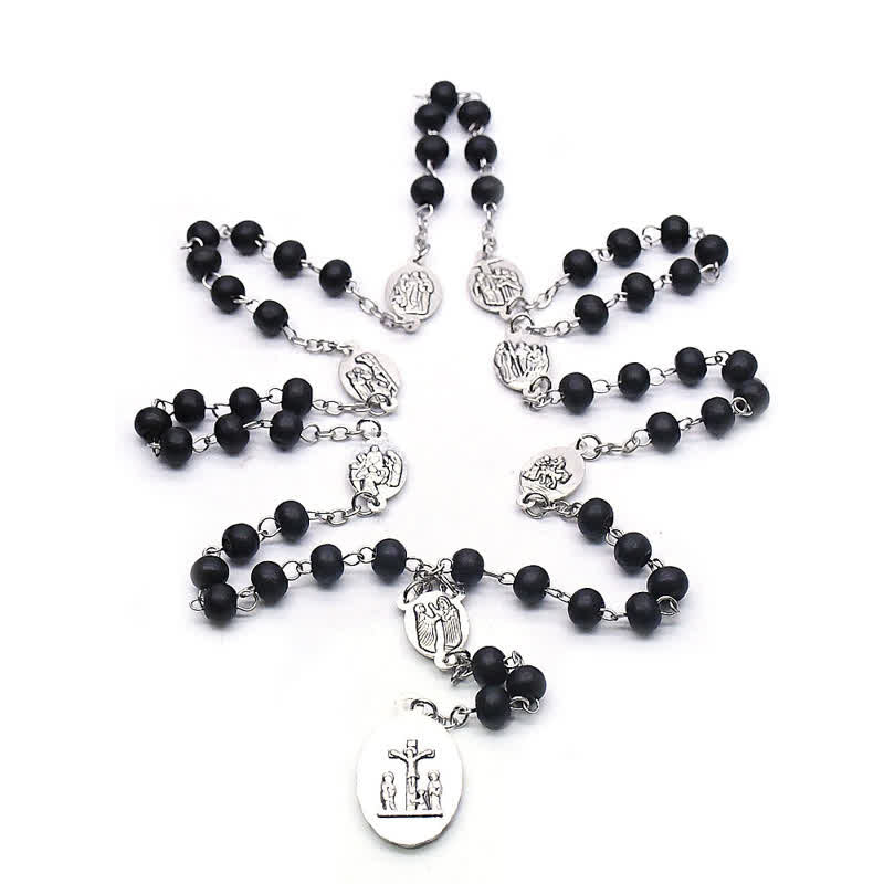 Collana Rosario Olivenorma Madonna Onice Nero
