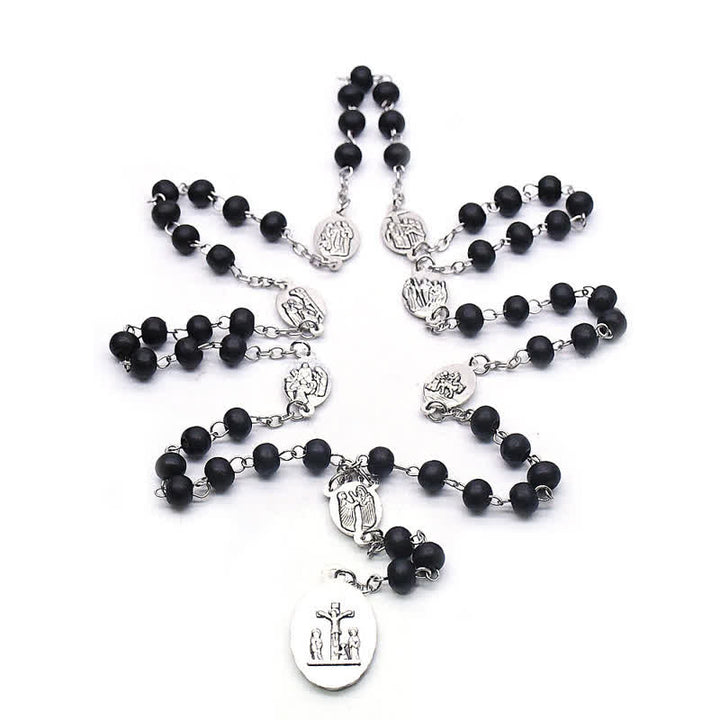 Collana Rosario Olivenorma Madonna Onice Nero