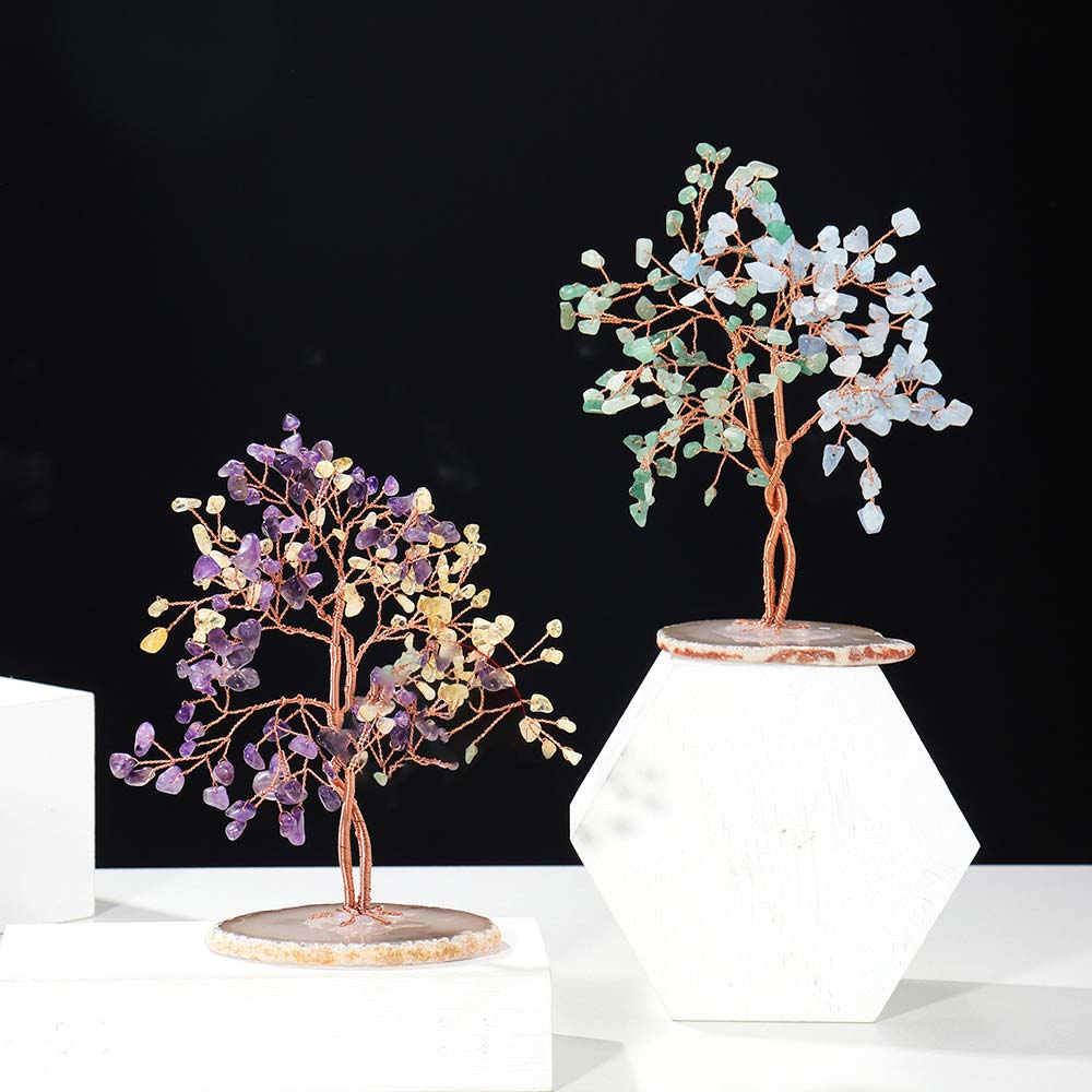 Olivenorma Pietra di cristallo naturale Albero Feng Shui