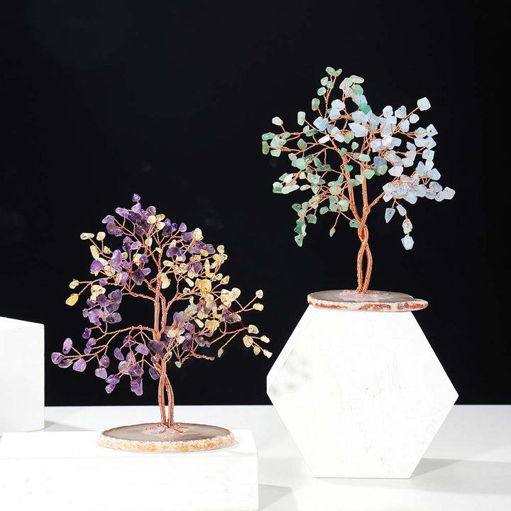 Olivenorma Pietra di cristallo naturale Albero Feng Shui