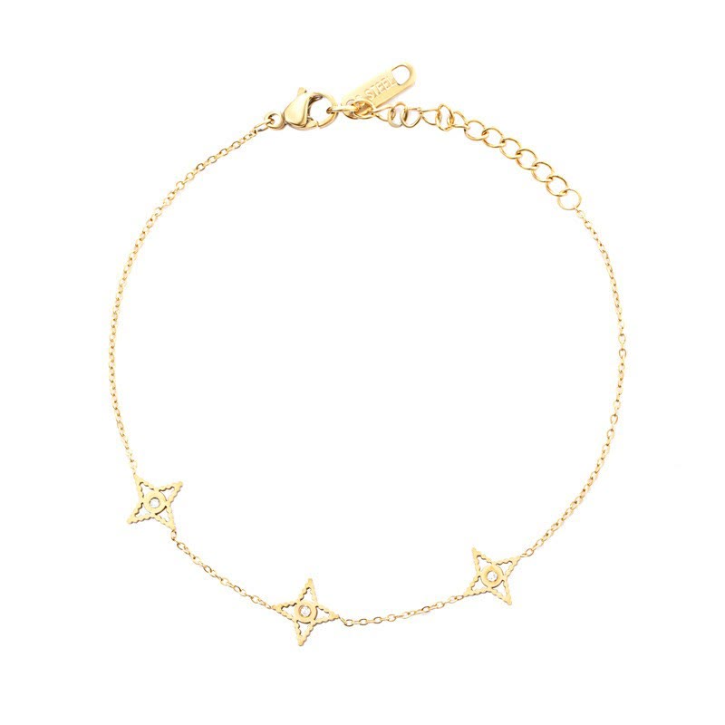 Olivenorma Set di bracciali impilabili con stelle turchesi naturali