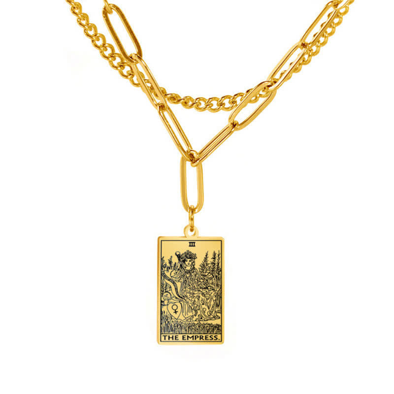 Collana a doppia catena con carta dei tarocchi Olivenorma