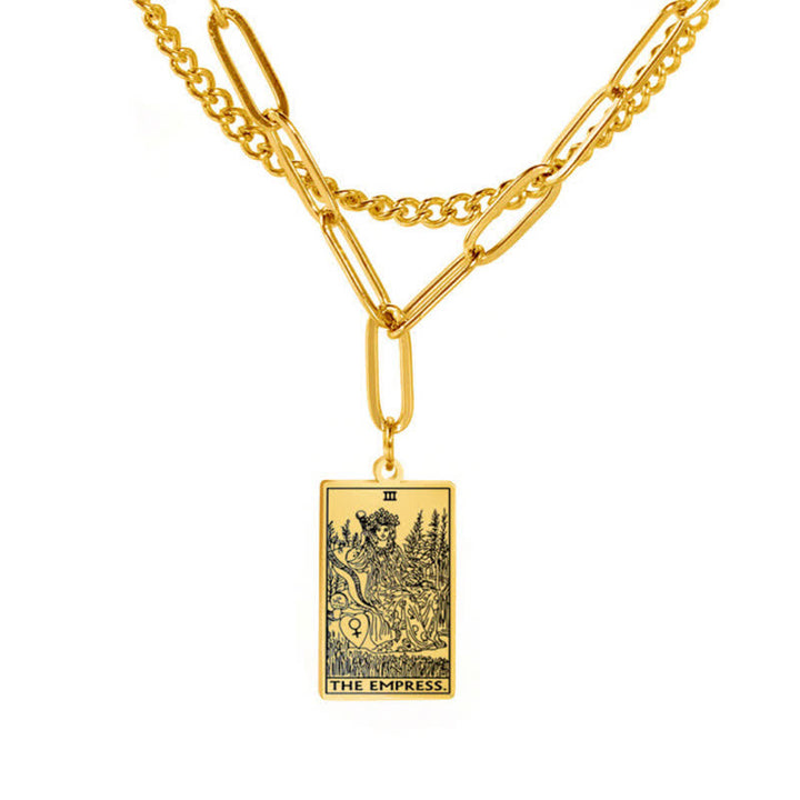 Collana a doppia catena con carta dei tarocchi Olivenorma