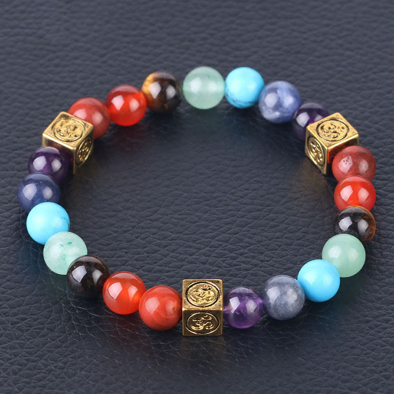 Olivenorma Bracciale Yoga con Perline Multicolore 7 Chakra