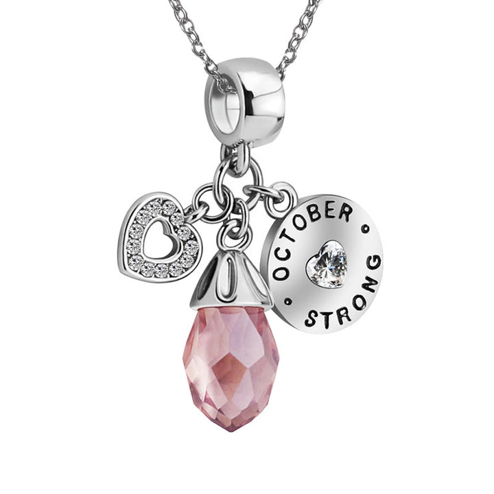 Collana con ciondolo a forma di cuore in diamanti Olivenorma pietra portafortuna