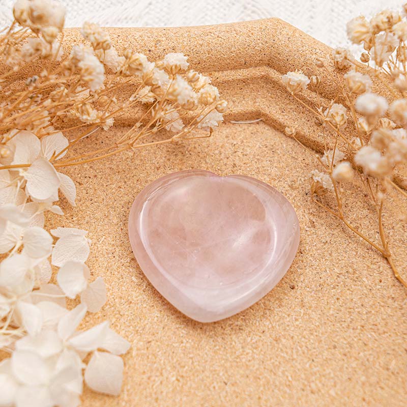 Pietra di preoccupazione del cuore in quarzo rosa Olivenorma