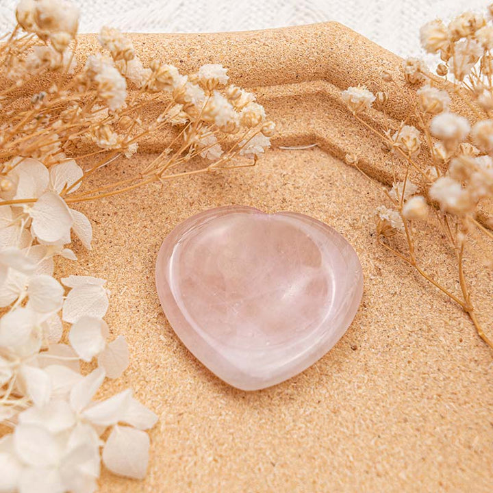 Pietra di preoccupazione del cuore in quarzo rosa Olivenorma