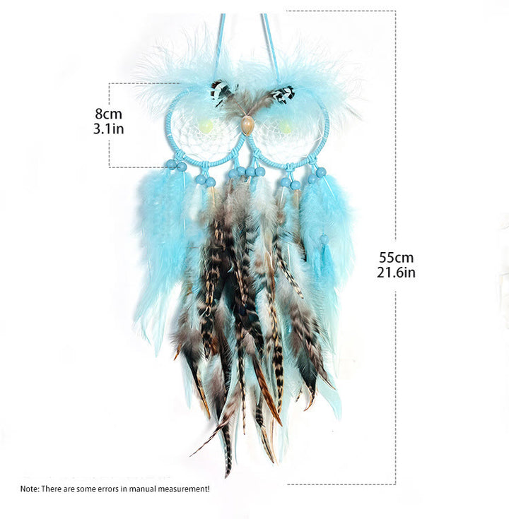 Olivenorma Prehnite a forma di gufo blu acchiappasogni 