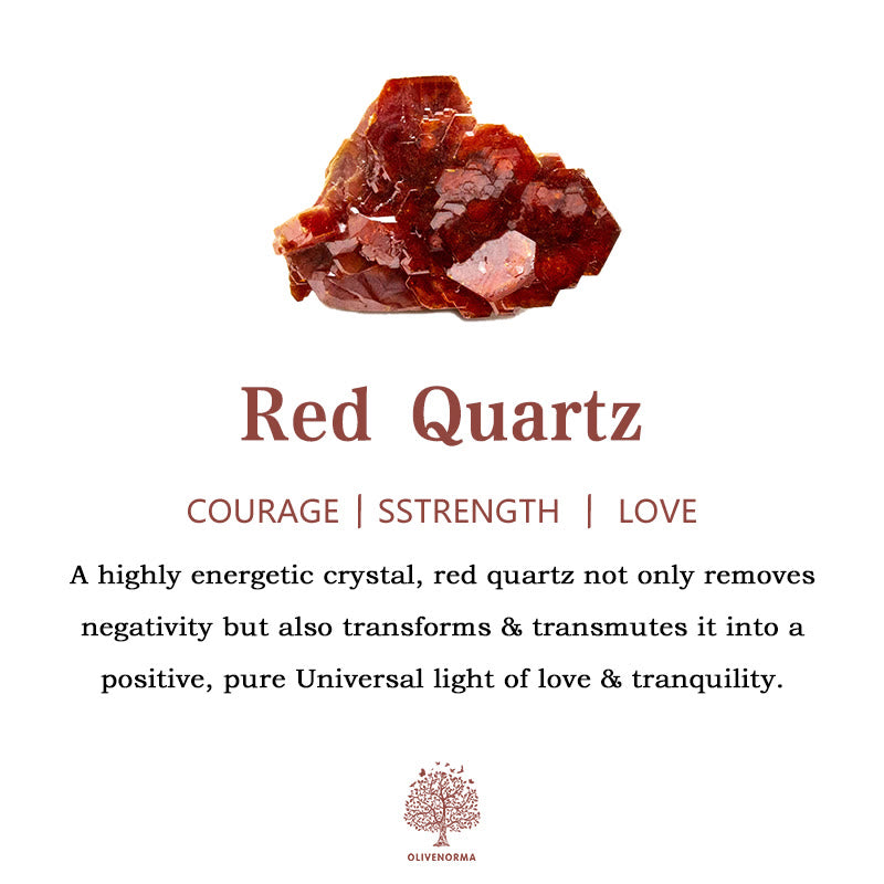 Corona di cristallo con ramo di luna stregata in quarzo rosso Olivenorma