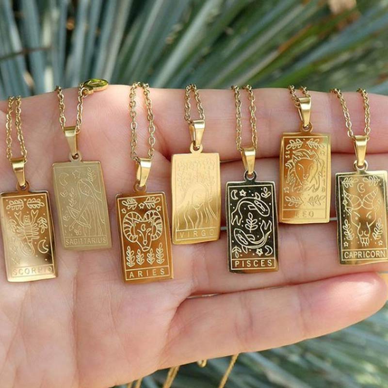 Collana con catena riempita d'oro Olivenorma Zodiac 