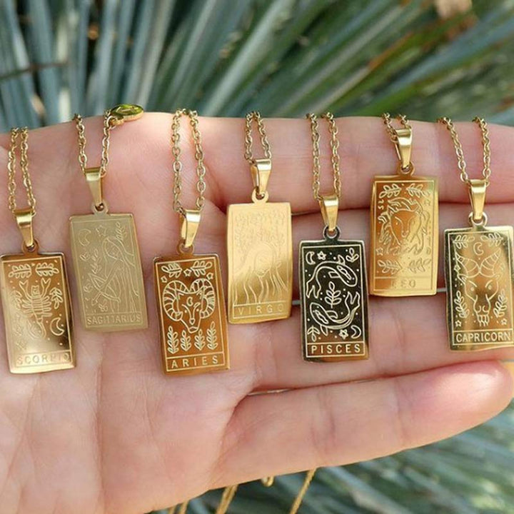 Collana con catena riempita d'oro Olivenorma Zodiac 