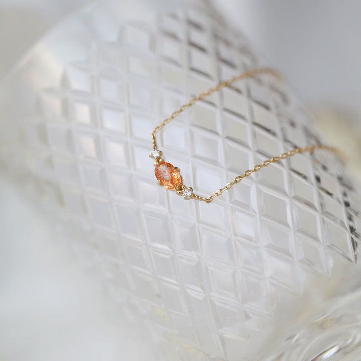 Collana con ciondolo in pietra curativa naturale Olivenorma Sun Stone 