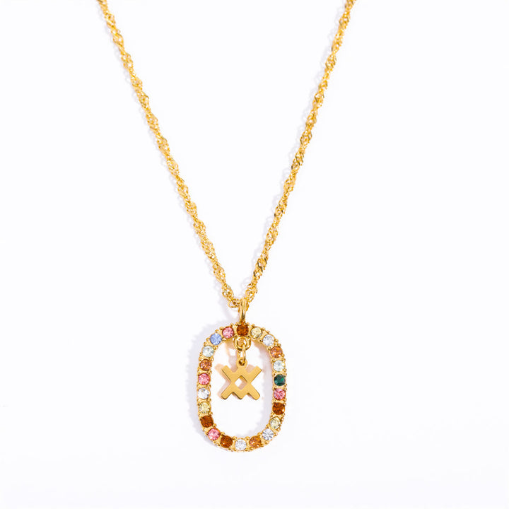Collana Olivenorma Zircone traforato Ovale Costellazione Zodiacale