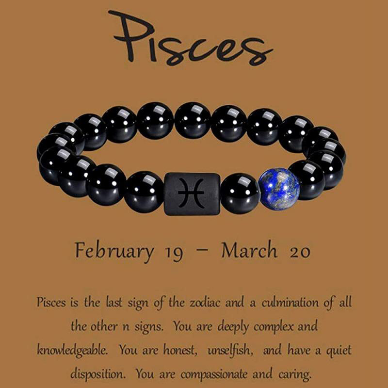 Bracciale portafortuna dello zodiaco in ossidiana Olivenorma
