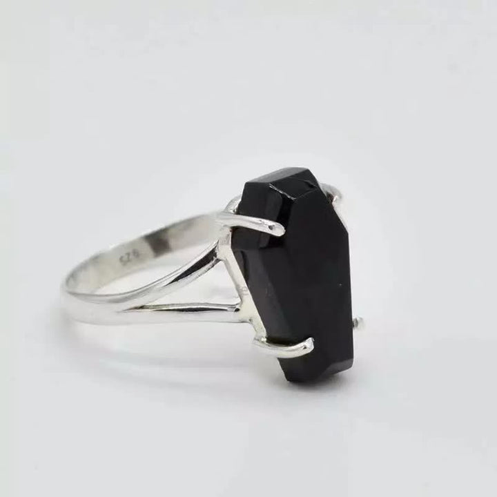 Anello a bara in onice nero Olivenorma